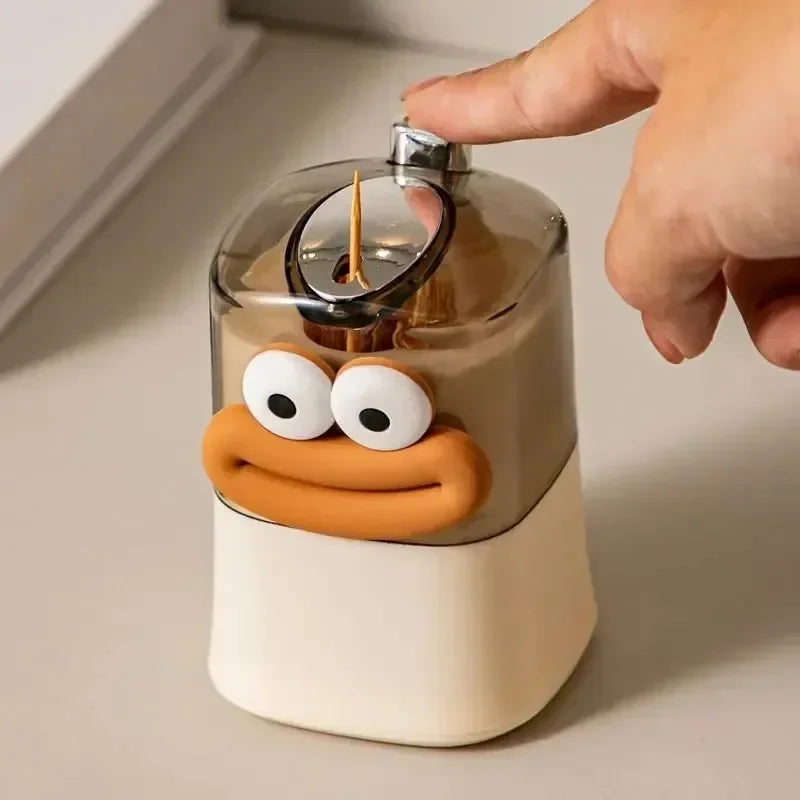 Creative Toothpick Storage Box with Automatic Pop-Up Toothpick Box, Home Living Room, Dining Room, Push Type Toothpick Holder