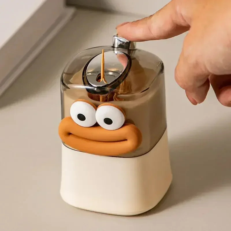 Creative Toothpick Storage Box with Automatic Pop-Up Toothpick Box, Home Living Room, Dining Room, Push Type Toothpick Holder