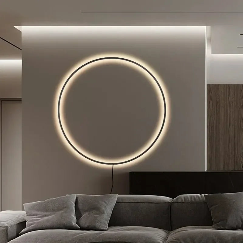 Modern Decor LED Wall Lamp for Bedroom Living Room Home Nordic Design round Ring Indoor USB Wall Sconce Lighting Fixture